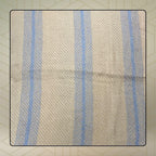 FAHABO Scarf Woman Pleated Stripes Woven Cotton Scarves with Tassels | Hijab Scarf | Headscarf | Neck Scarf | Stoles | Wraps (Beige with Blue Stripes)