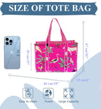 Rastogi Handicrafts Quilted Cotton Women Beautiful Printed Grocery Shopping Bag, Shoulder Bag, Tote Bag, Travel Bags, Pink, 18X6X15 Inch
