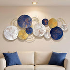 DSH CRAFTING YOUR CURIOSITY Metal Wall Art Wall Sculpture Wall Hanging Showpiece Perfect For Home (18-Circle-Blu)