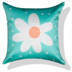 Vendola Rose Satin 250TC Cushion Pillow Covers, Peach, Set of 5 (16X16 Inches, Poppy)