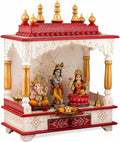 Kamdhenu art and craft Wooden Home Temple (Red And Yellow), 22 Inch