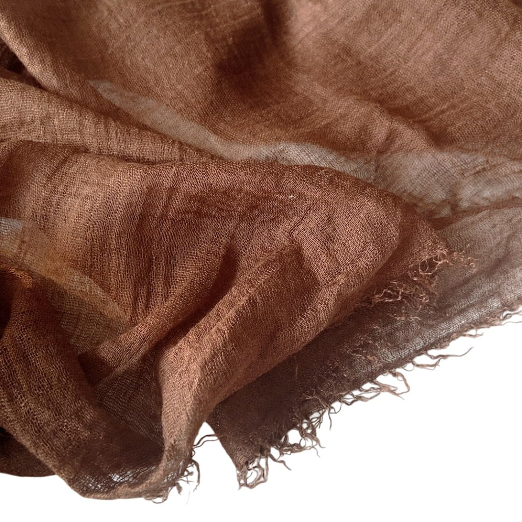 CrossKulture Crinkled PolyCotton Scarf for Women - 180 x 90 cm Stole for Women | PolyCotton Scarf for Summers, Head Cover for Women | Lightweight Scarf for Women | Women Accessory (Coffee)