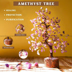 Crystal Divine Amethyst Crystal Tree Handmade Home Decor Items Crystal Bonsai Tree Showpiece for Home Decor Vastu Gift Items for Home Decoration Hall Decoration Items Healing Crystals Tree Gifts