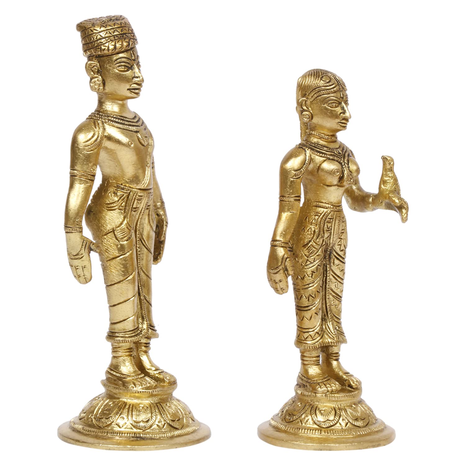 ARTVARKO Brass Raja Rani Couple Idol Statue Showpiece Home Office décor Gift. 6 Inch