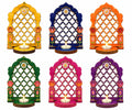 SVM CRAFT® Printed MDF Jharokha Style Tealight Candle Holder | Decorative Tea Light Stand | Traditional Indian Festival Decor for Diwali, Pooja, Home Decoration & Gifting | 2 Layer MDF Design