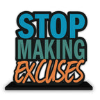 Artvibes Wooden Idols and Figurine Stop Making Excuses Quotes Table Decor for Office Desk Showpiece | Home Decoration | Living Room | Modern Gifting Item (SP_1157)