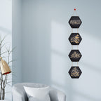 Artvibes Golden Islamic Calligraphy Decorative Wall Hanging Ornaments Wooden Art Item for Living Room | Islamic Decoration | Wall Sculpture | Signs & Plaques | Art Painting | Gift Items (WH_3804N)