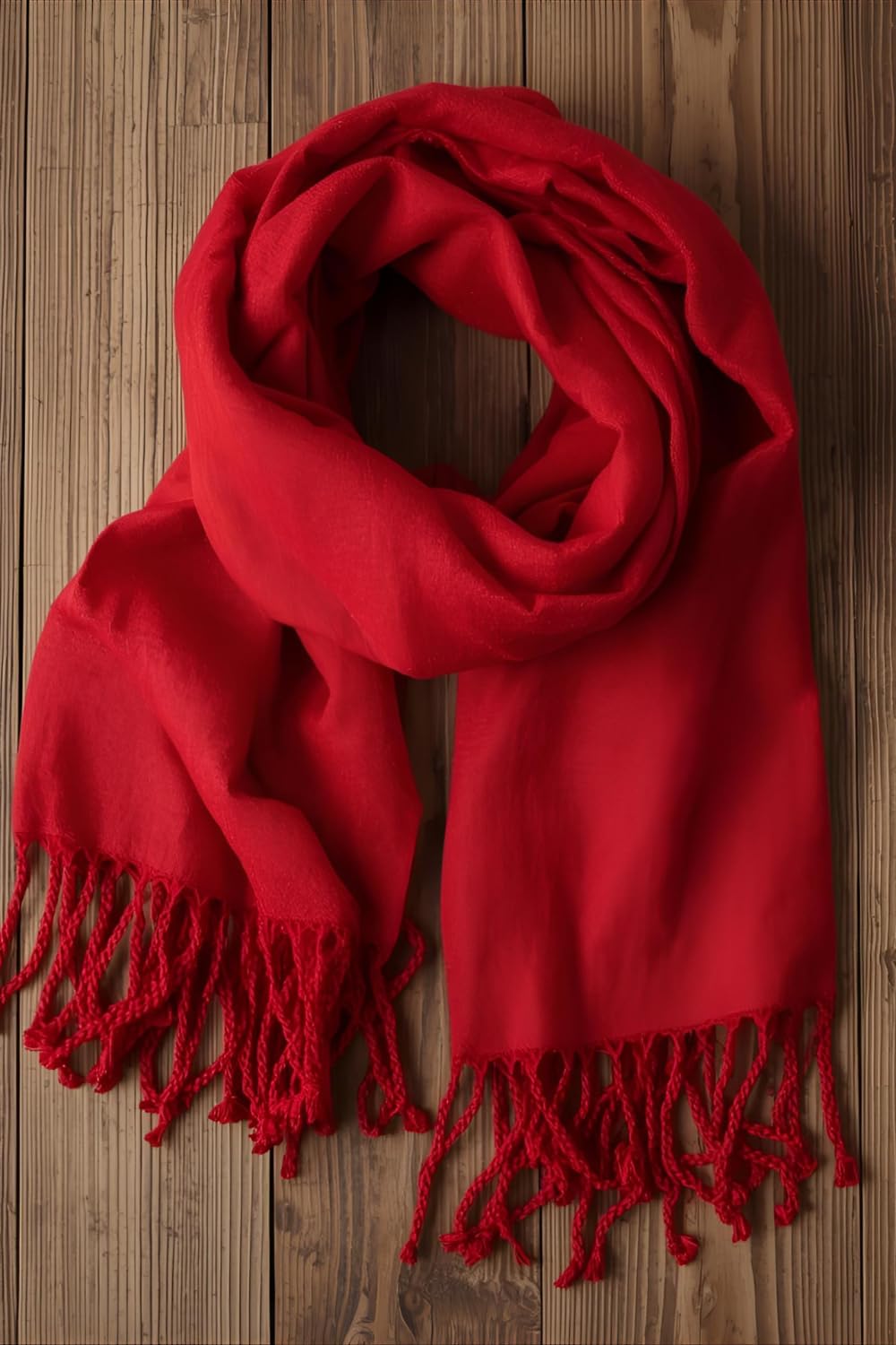 FM Trends Stylish Plain Scarf for Women & Girls | Solid Color Stole, Dupatta, Shawl | Elegant Ladies Accessory (Red, 1.8 meters)