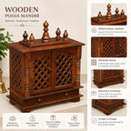 Kamdhenu Art and Craft Wooden Temple/Home Temple/Pooja Mandir/Pooja Mandap/Temple for Home(Jna),52 cm,45 Cm