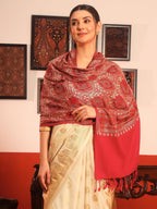 Pashmoda Women Ornate Harmony Fine Wool Nalki Embroidered Stole (Size : 28x80in, 71X203cm) EMST03