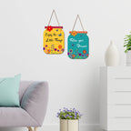 Artvibes Follow Your Dreams Wooden Wall Hanger | Quotes Decor Item | Motivational Wall Decor | Wall Poster | Graphic Art | Gift Items | Office Wall Decoration Items (WH_6801N), Set of 2