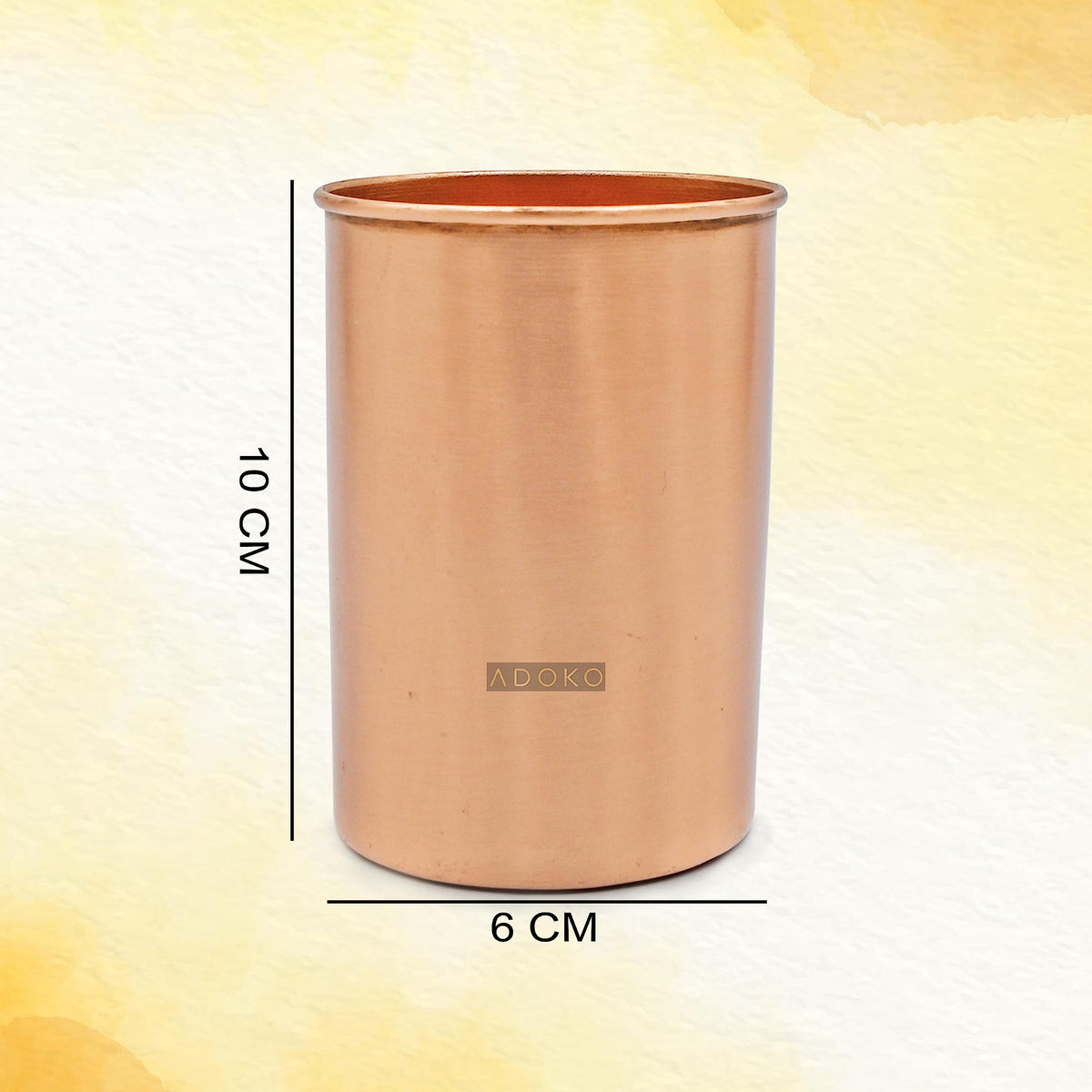 Adoko Pure Copper Water Jug 2 Litre with 1 Copper Glass (300ml) | Ayurvedic Copper Pitcher Set for Drinking & Storage for Health & Wellness