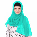 MyBatua Long Hijab in Breathable Soft Georgette large Head Wrap, Wholesale Price, 1pc Scarf HJ-020 (100x225 cm, Turquoise Green)