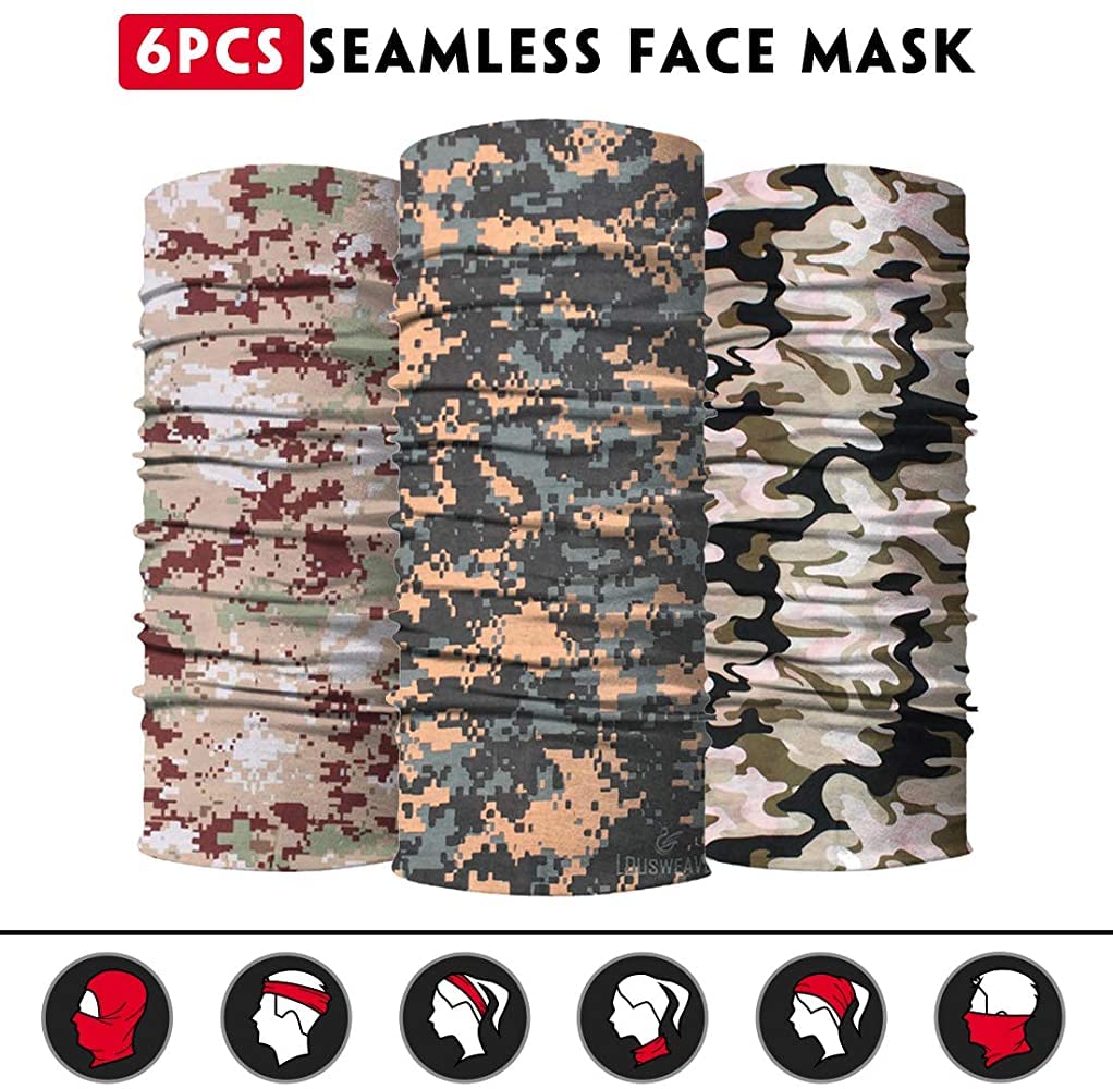 KETKAR Sun UV Protection Face Cover Scarf Mask Neck Gaiter Breathable Windproof Bandana_Free Size(Pack Of 09)