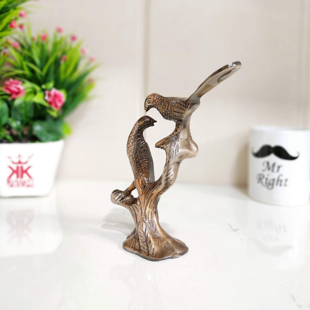 KridayKraft Love Birds Couple Kissing Sitting on Tree Branch Showpiece for Home Decor Statue Love for Romantic Gift to Boyfriend,Girlfriend,Wife,Friends,Decoration Idol,Showcase,Office Decoration...