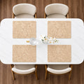 TheTableTales Embossed Faux Leather Placemats Set of 4 | Washable Heat Resistant Dining Table Mats| Non Slip Faux Leather Place Mats for Kitchen Dining Table (Beige 43 cm x 30 cm) Kafalo