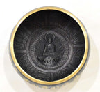 DSH Tibetan Singing Bowl Handcrafted Meditation Sound Bowl Easy To Play Vibration Therapy Praying Bowl.(Black-5.5 inch)