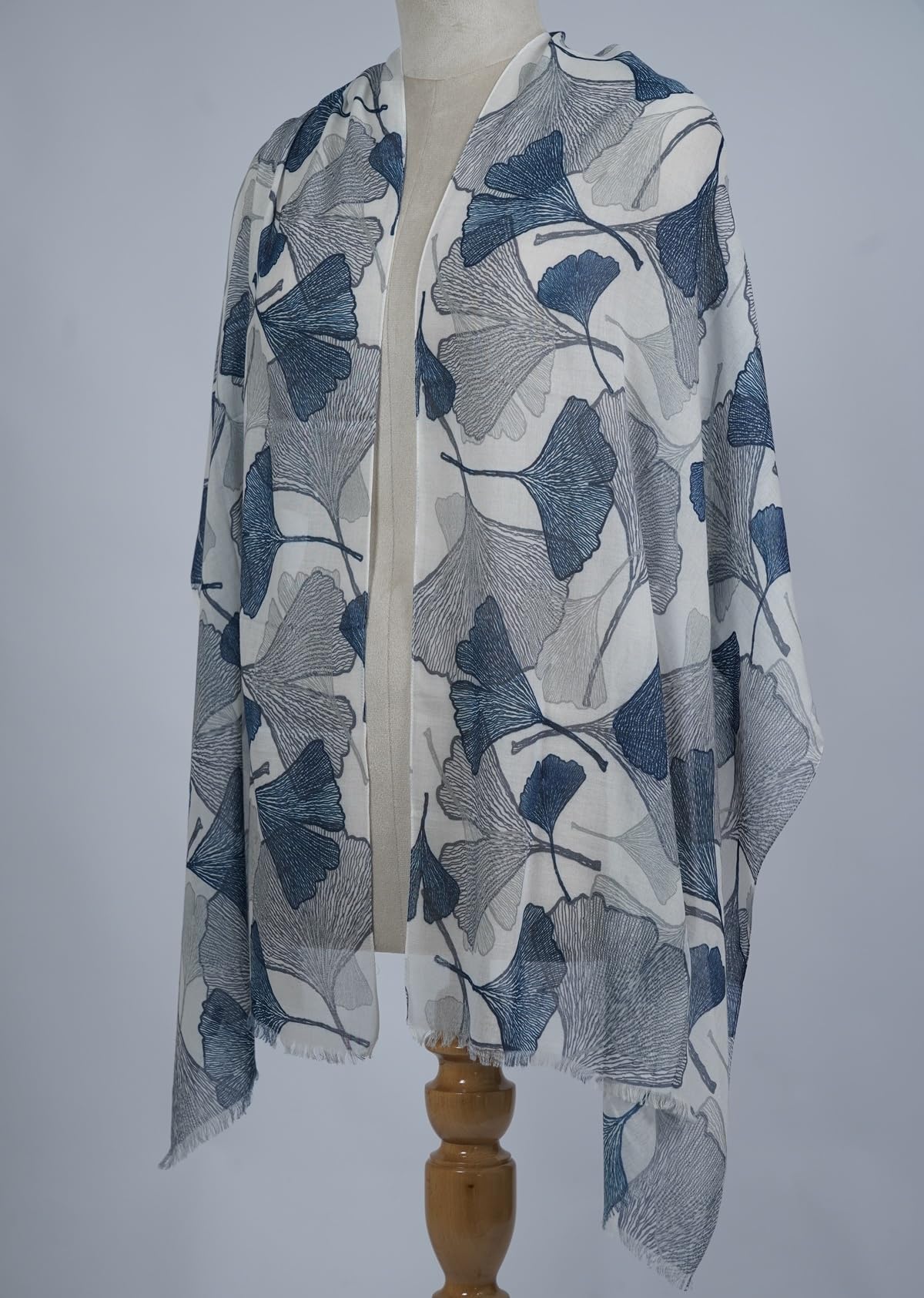 VIC Cotton Modal Digital Print Scarf for Women | Digital Print Designer Stole | Soft Lightweight Luxury Wrap | Premium Silk Modal Blend | 55 x 170 cm | VIC-SM-DP5517 (ginkgo leaf)