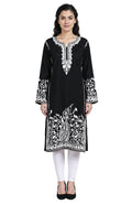 PASHMINA PARADISE Kashmiri Woolen Phiran | Traditional Kashmiri Motifs | Paisleys, Floral Vines & Ornamental Borders | Phiran for Women-Free Size | Deep Maroon (Black)