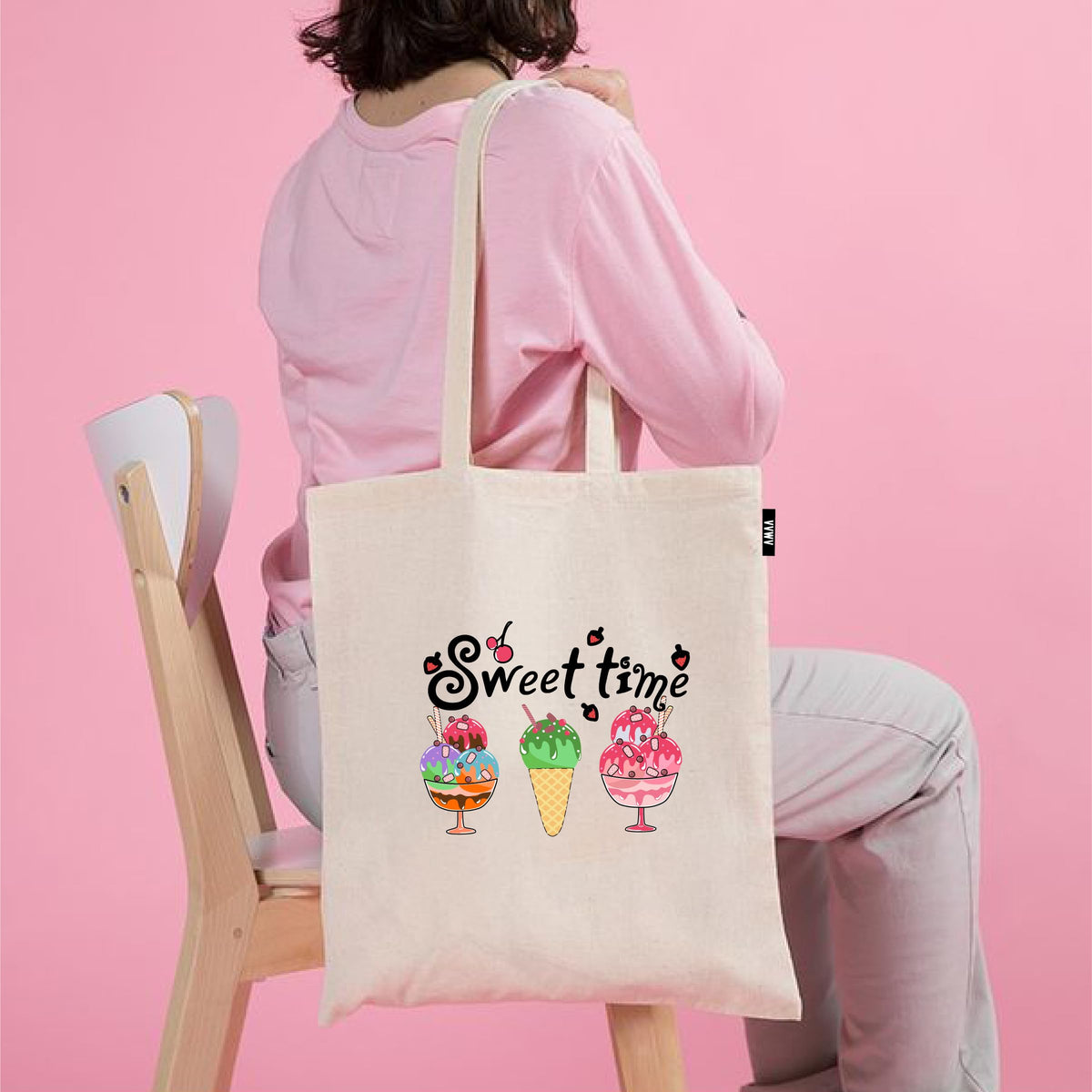 VVWV Printed Tote Bag | 100% Organic Cotton Shopping | Grocery Tote Bag | Women Office College Grocery | Vegetable Bags Market, Canvas Bag 15kgs Capacity (13 x 15.7 Inch)