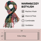Loritta Womens Scarf Fashion Long Plaid Shawls Wraps Big Grid Winter Warm Lattice Large Scarves Gifts