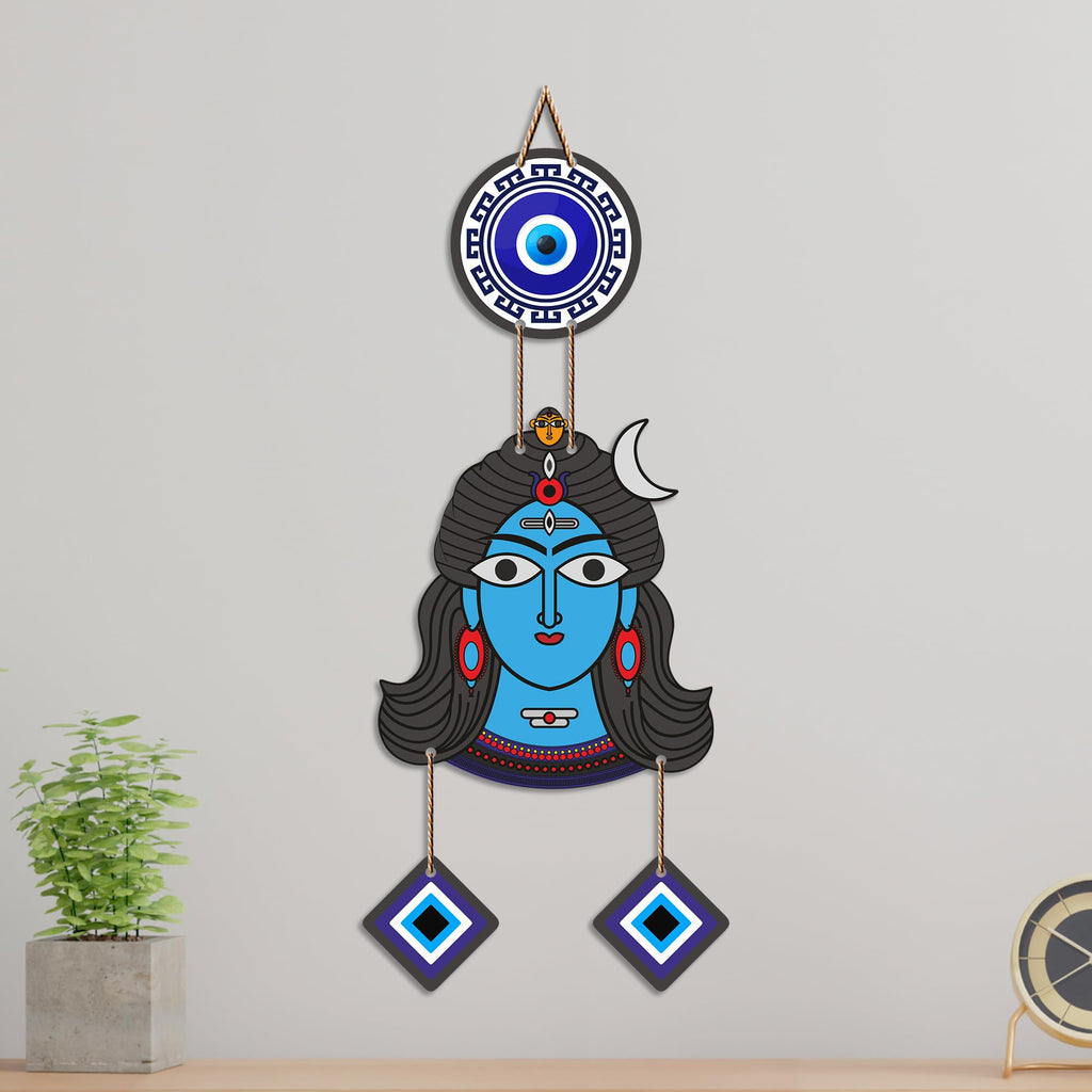 Artvibes Shiva Face Evil Eye Wall Hanging for Home Temple & Entrance | Spiritual MDF Wall Decor | Vastu Wall Art for Living Room | Office | Bedroom & Main Door | Gift Item (WH_8590N)