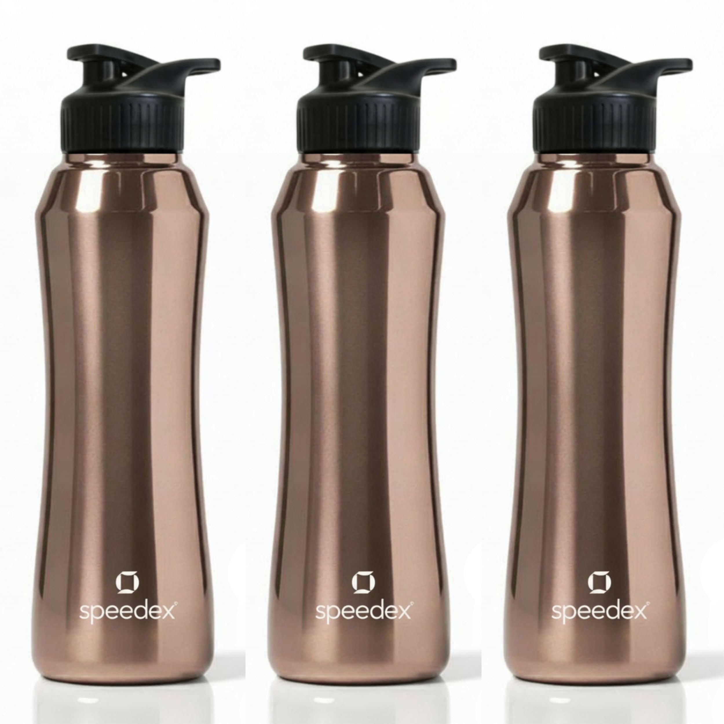 Speedex Stainless Steel Water Bottle 1 Ltr, Leak Proof Sipper Cap, BIS Approved 1000 ml Metal Bottle For Daily, Office, School, Gym, Travel Use for Men, Women, Kids, Adults, Copper Gold, Set of 3