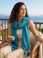 KE KANHA EXPORTS Cotton Scarf|Scarf for Women|Cotton Stole|Soft Beach Wrap|Tassel Design|Easily fits 180 * 50cm