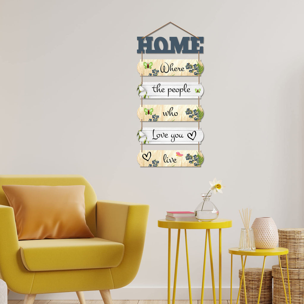 Artvibes Home Where The People Love You Live Wooden Wall Hangings Decor | Quotes Decor Item | Home Quotes Wall Hanging | Modern Decor Items | Wall Poster | Artworks Hangings | Unique Gift (WH_6607N)