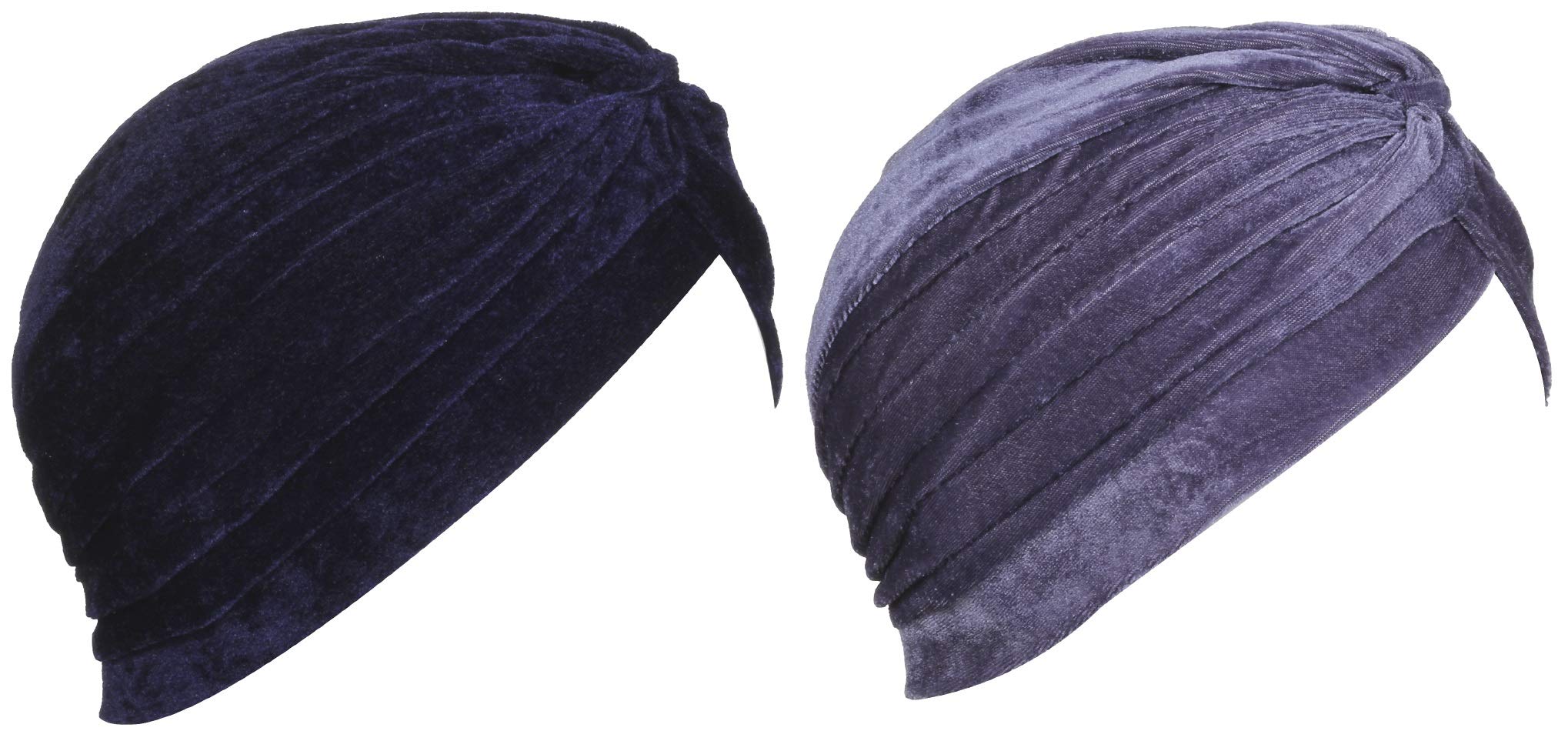 BISMAADH Velvet Soft Pleated Pre Tied Knot Readymade Turban/Pagri Head Wraps for Men & Women