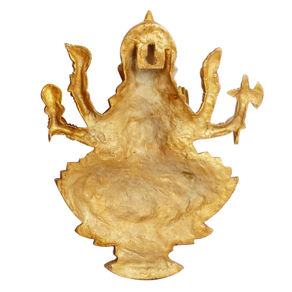 Artavrko Big Brass Ganesha Murti Ganesh Wall Hanging Idol Mangalkari Gnapati Sitting on Lotus Statue for Home Entrance Puja Mandir Temple Height 12 Inch