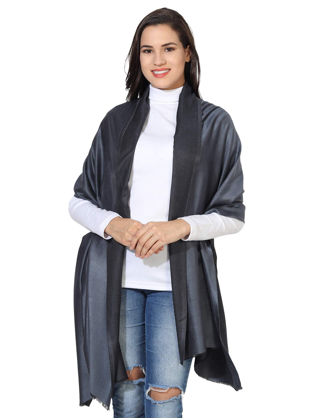 MUFFLY BAMBOO SILK SCARF 28 INCH * 80 INCH, Female, Black