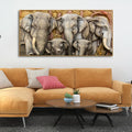 VIBECRAFTS Beautiful Elephant Native Thai style Molding Art Premium Canvas Wall Painting With Frame for Living Room Drawing Room Home|Office|Gift (PTVCH_2208N)