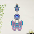Artvibes Hamsa Hand Butterfly Evil Eye Wall Hanging for Home Entrance | Protective MDF Wall Decor | Decorative Art for Living Room | Bedroom | Office & Main Door | Gift Item (WH_8583N)