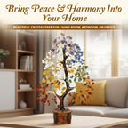 JD FRESH 200 Beads Crystal Tree/7 Chakra Crystal Tree/Showpiece Good Luck and Positive Energy/Showpiece for Living Room/Natural Healing Gemstones Money Tree/Lucky Tree for Good Luck (Multicolor)
