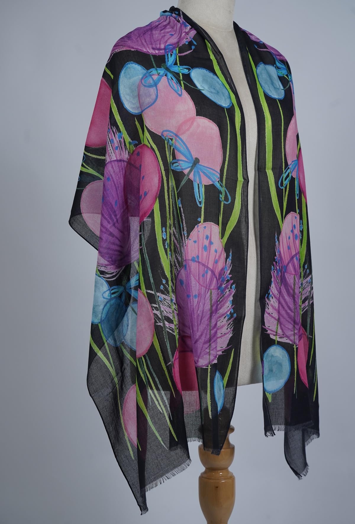 VIC Cotton Modal Digital Print Scarf for Women | Digital Print Designer Stole | Soft Lightweight Luxury Wrap | Premium Silk Modal Blend | 55 x 170 cm | VIC-SM-DP5517 (Floral Details)