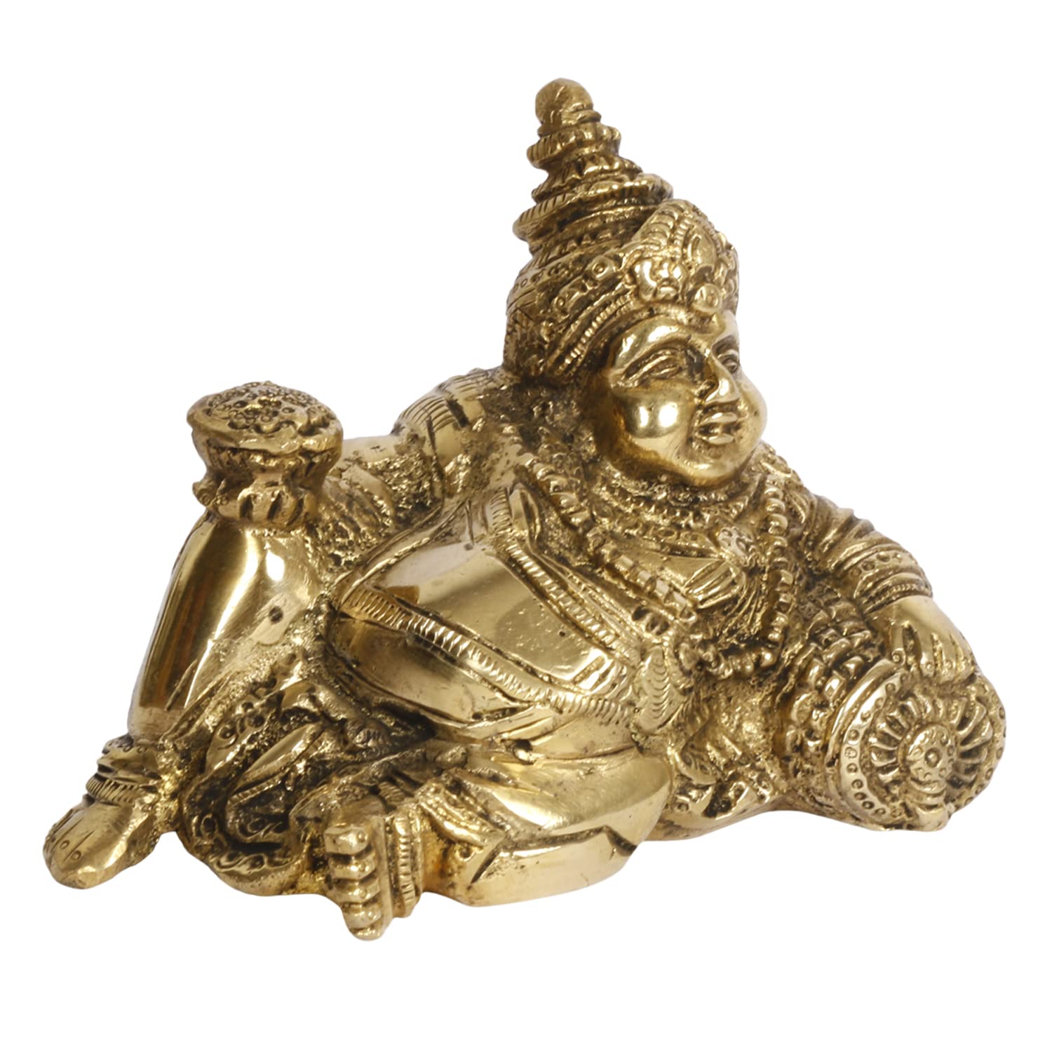 ARTVARKO™ Lord Kuber Maharaj Resting Brass Murti Statue for Treasure Wealth Tijori Locker Money Safe Kubera Idol for Vastu Dosh Nivaran Prosperity Home Décor 5.5 Inch
