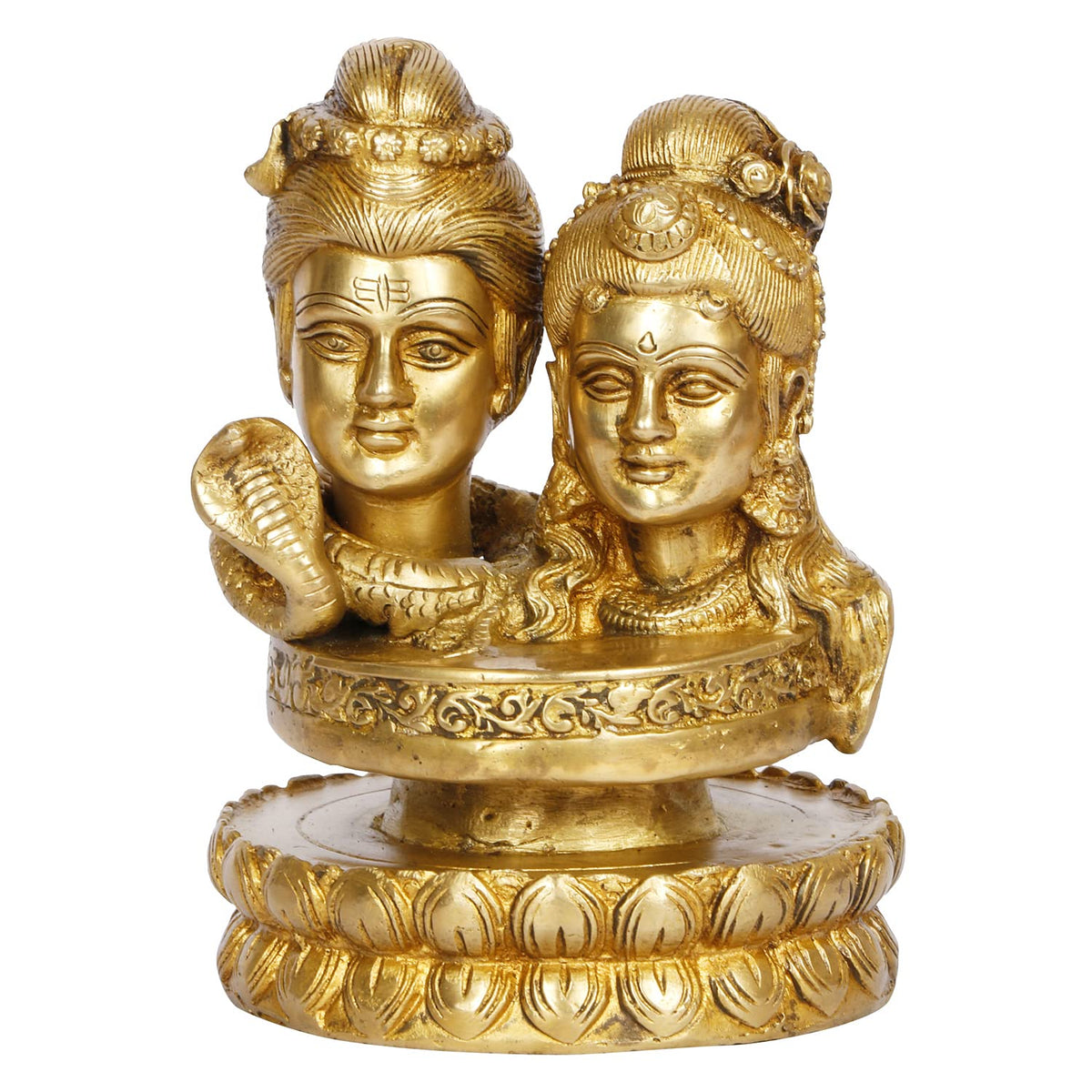 ARTVARKO Brass Shiva Parvati Idol Murti for Home Decor Mandir Pooja 6.5 Inch