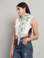 Ravaiyaa - Attitude is everything Sanganer Hand Block Printed Scarves Pure Cotton Scarf Square Hijab Dupatta 40 X 40 Inch (Green)