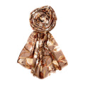 FAHABO Scarf for Women Stylish Print Viscose Cotton | Hijab Scarf | Stole | Soft, Lightweight, and Latest Scarves | 71 x 33 Inches (Blossom Brown)