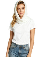 Lina & Lily Solid Shimmer Sparkle Glitters Sheer Maxi Shawl Head Scarf Hijab (#1 WHITE)