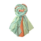 FAHABO Digital Print Mal Mal Cotton Scarf for Women – Soft, Lightweight Hijab, Head & Neck Wrap | Stylish Fashion Scarf (Emerald Green,Tea Green, Tangerine)