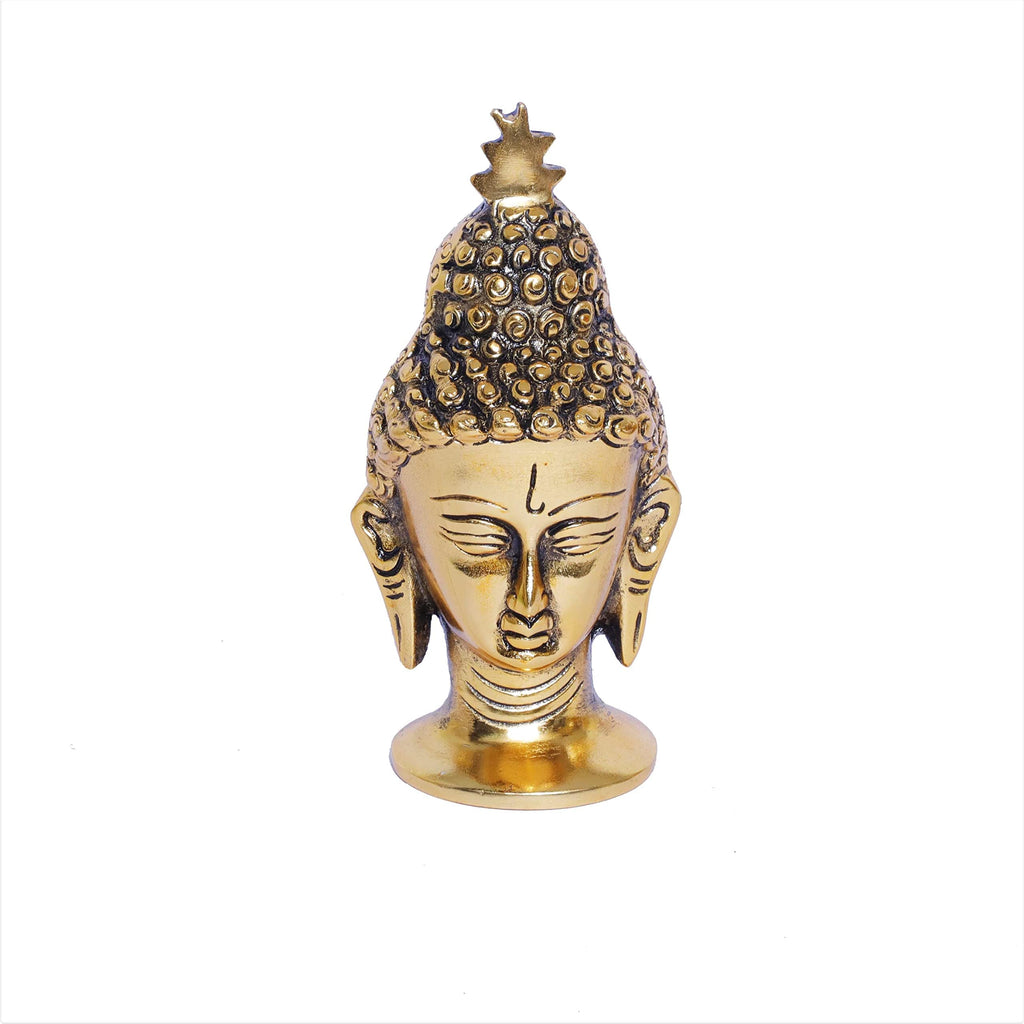 KridayKraft Lord Gautam Buddha Metal Statue Beautiful Gold Antique Finishing Meditation Buddha Murti Religious Idol for Home Office Decoration & Pooja Gifting Purpose Sculpture...