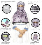Switchon Rayon Mill Tie Dye Innovative Scarf For Female With Closer 4 Inch Hook And Loop Tape Size Adjustable (Gray)
