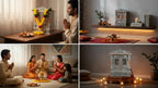 Sgr Handicrafts Aluminium & Copper Oxidized Home Temple Mandir/Ghar mandir/Pooja mandir (L-15 Inches B-7 Inches)