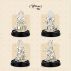 Shilpkala 2.3 Inch Brass Ultra Fine Hanuman Ji Idol in Pranam Mudra for Car Dashboard & Devotional Gift (Silver)
