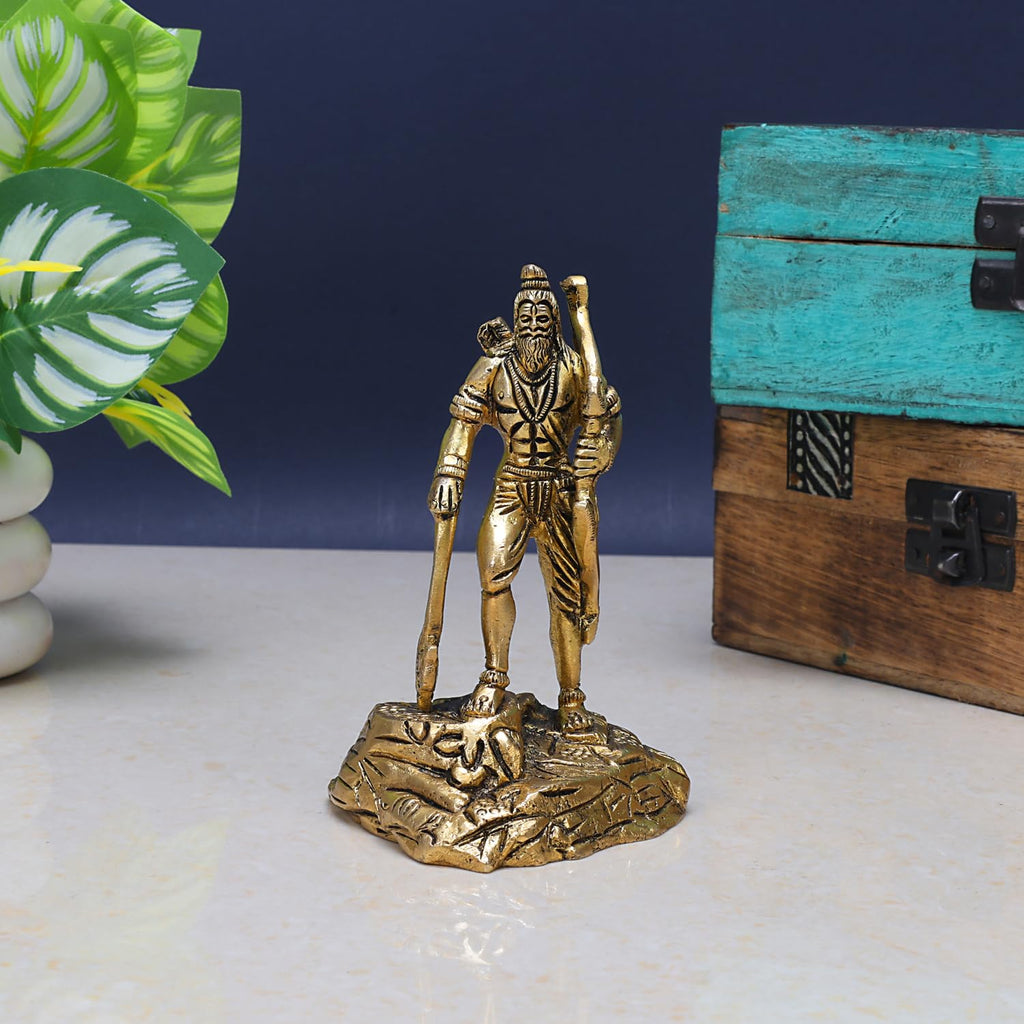 ARTVARKO Pure Brass Bhagawan Parashurama Statue Vishnu Avtaar Parshuram Murti for Pooja Home Décor Gift Height 4 Inch