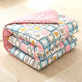 Cotton Reversible Summer Blanket, AC Comforter with Classic Printed Design, Cooling Quilt Dohar for Single Or Double Bed, Ideal for Gifting (Heart Flower Design, Single Bed) Kafalo