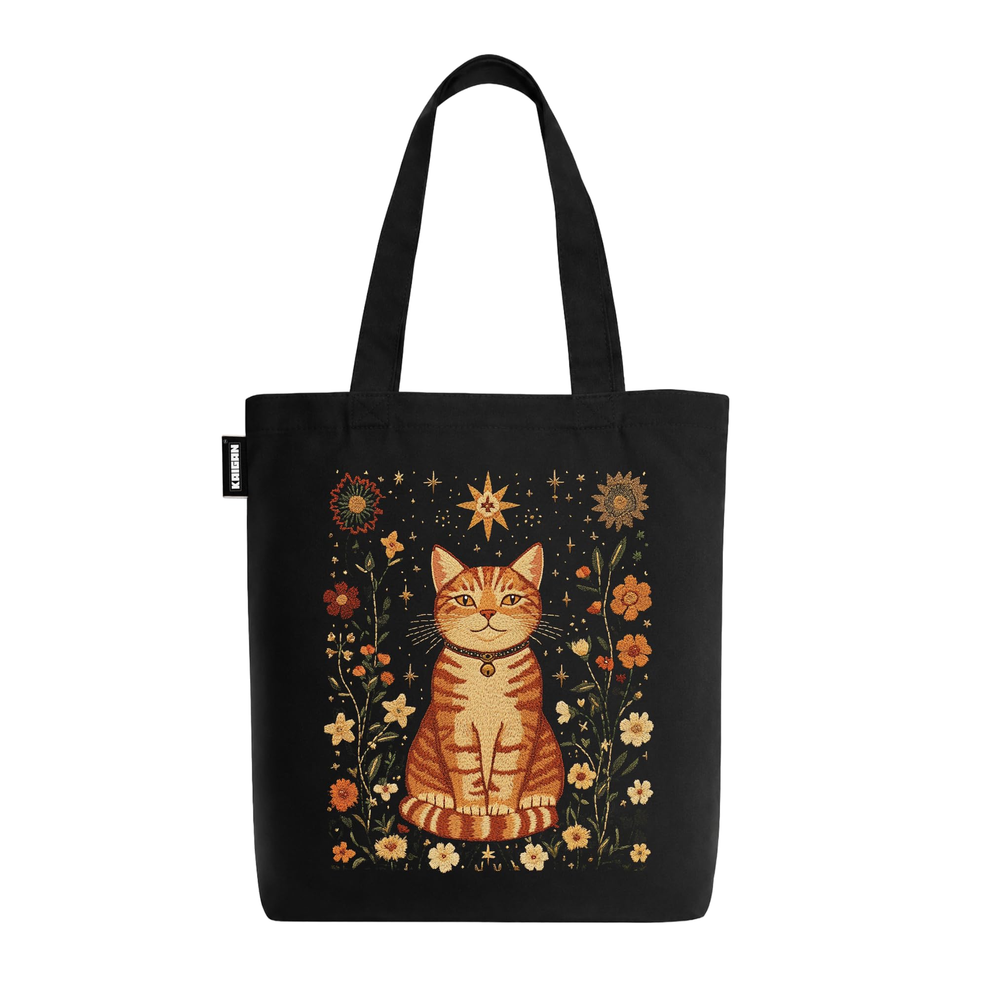 Kaigan Black Premium Tote Bag Printed Designed Canvas Tote Bags For Women, Ecofriendly Cotton Canvas Bag for Girls Tote bag For Shopping, College, Travel, Handbag For Unisex