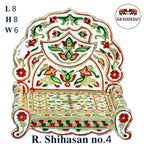 Handicrafts SRS Meenakari Gold Plating Antique Design Shihasan/Asan with Premium Look